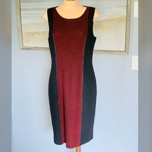 St. John Sheath Santana Knit Dress Color Block 12